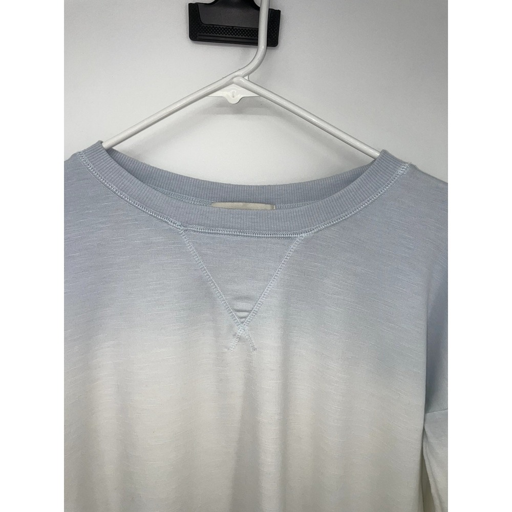 Knox Rose Womens XS Blue White Grey Ombre Long Sleeve Crew Neck Pullover Top - Picture 4 of 12
